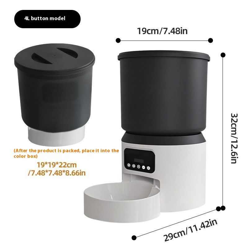 4L Smart Feeder Pet Cat Dog Timing Remote Monitoring