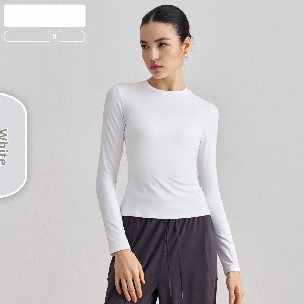 Autumn Crew Neck Fitness Yoga Wear Slim Fit Slim Looking Base Sports Top