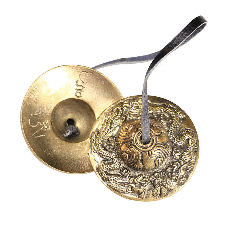 Copper Finger Cymbals Percussion Instrument Ring Clock Yoga Meditation Ding Ring