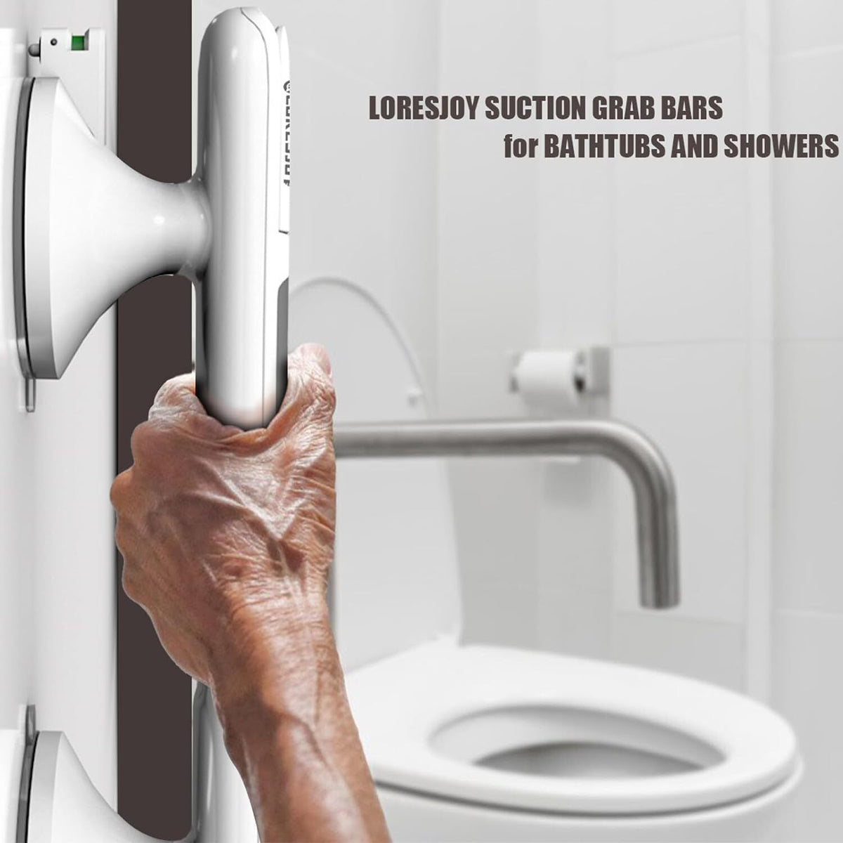 Safety Support Hand Rail Handle Bar Grip Grab Suction Bath Bathroom Shower
