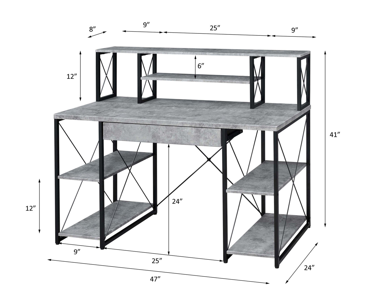 Amiel All Purpose Gray Finish Writing Desk