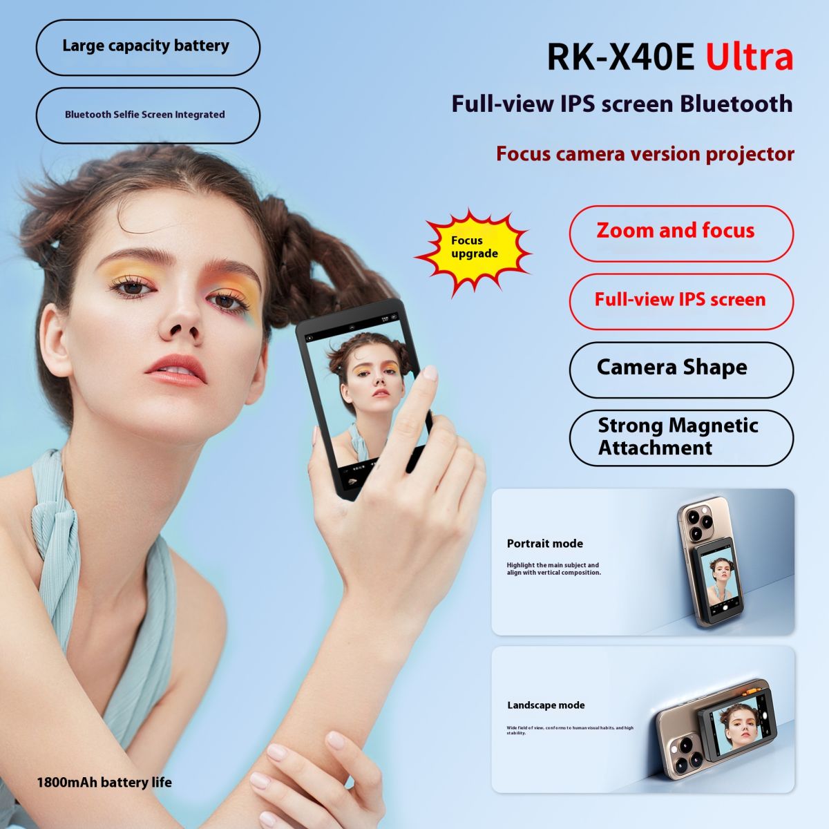 Mobile Phone Wireless Selfie Multi-monitoring Device 4-inch
