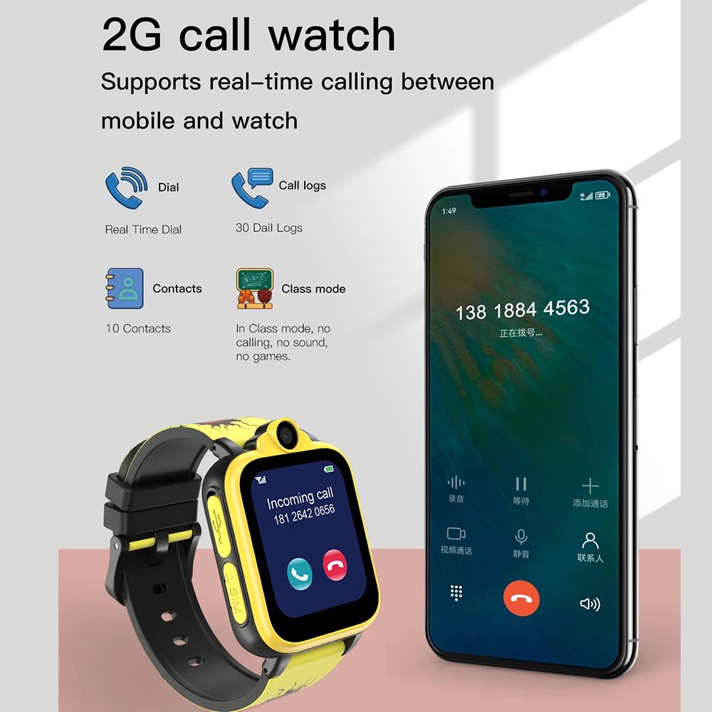 Multifunctional Children's Touch Screen Positioning Game Smart Watch