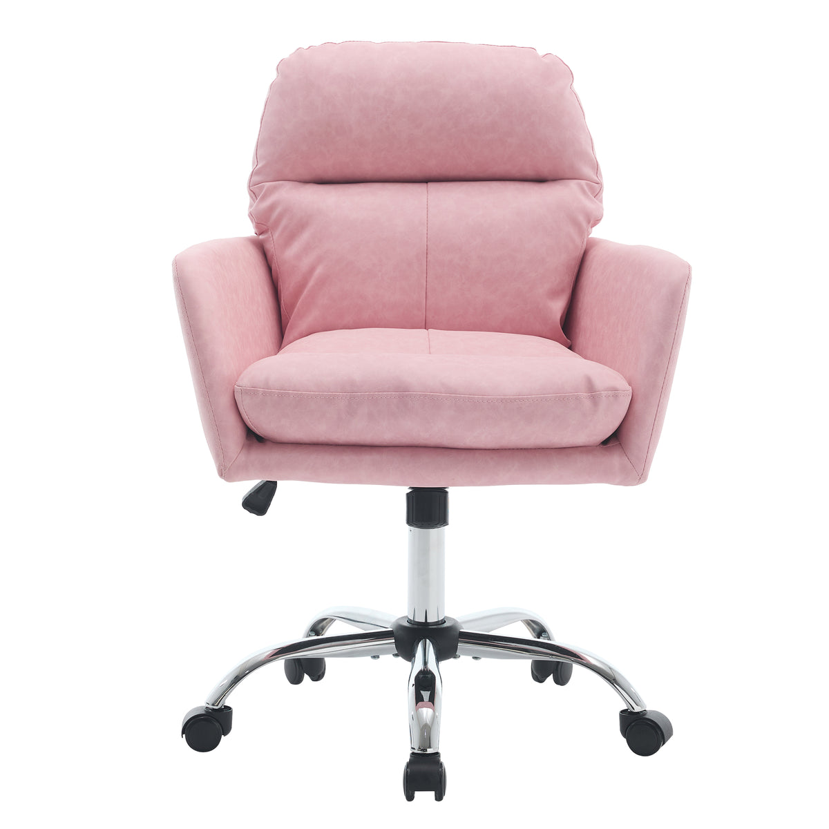 Artificial Leather, PU Leather, Black Base, Adjustable In Height, Suitable For Office, Bedroom, Dressing Table And Other Environments. An Office Chair.pink