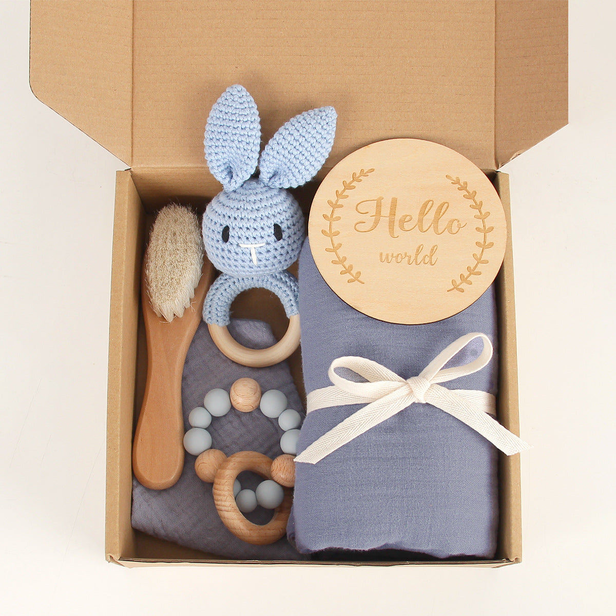 Gift Box Bib Set Creative Silicone Bead Pacifier Clip Party Favors