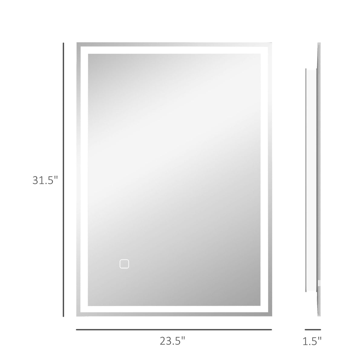 32" x 24" Bathroom Mirror with LED Lights, Dimmable Makeup Mirror, Vanity Mirror with 3 Colors, Smart Touch