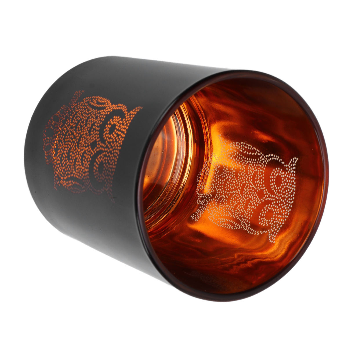 Glass Votive Candle Holder Night Owl Durable Odorless Black Glass Romantic Tealight Candle Holder For Home Office Bar