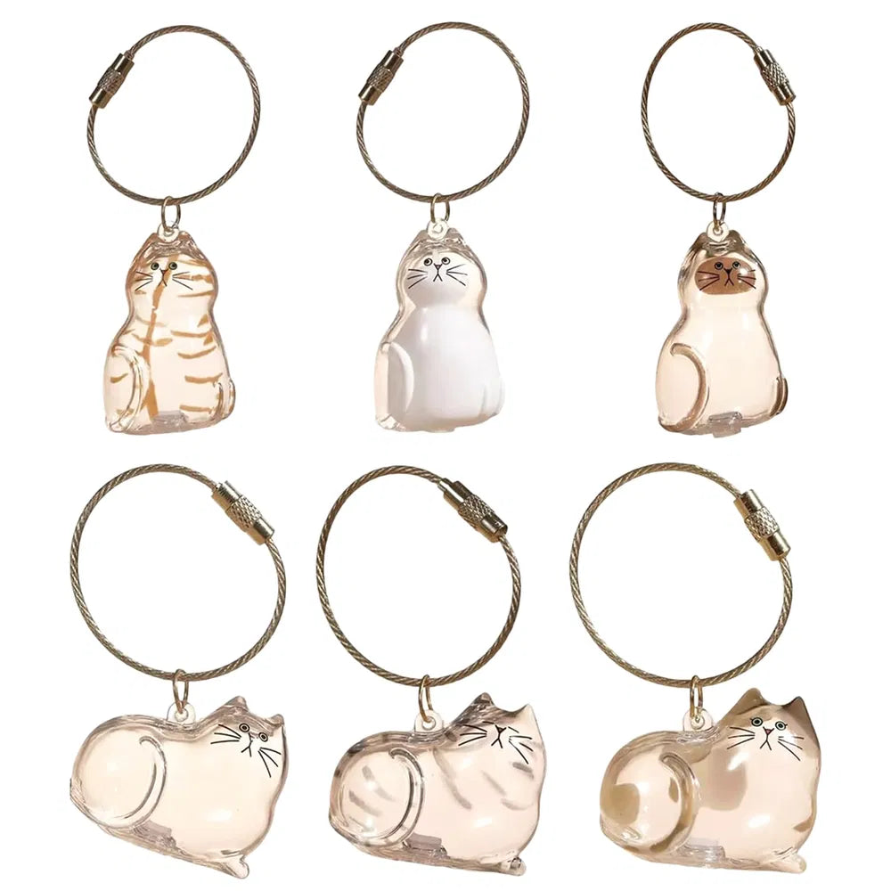 6-Piece Cat Hair Memorial Pendant Set - Pet Keepsake - Soft Fur Capsule Pendant, Portable Keychain