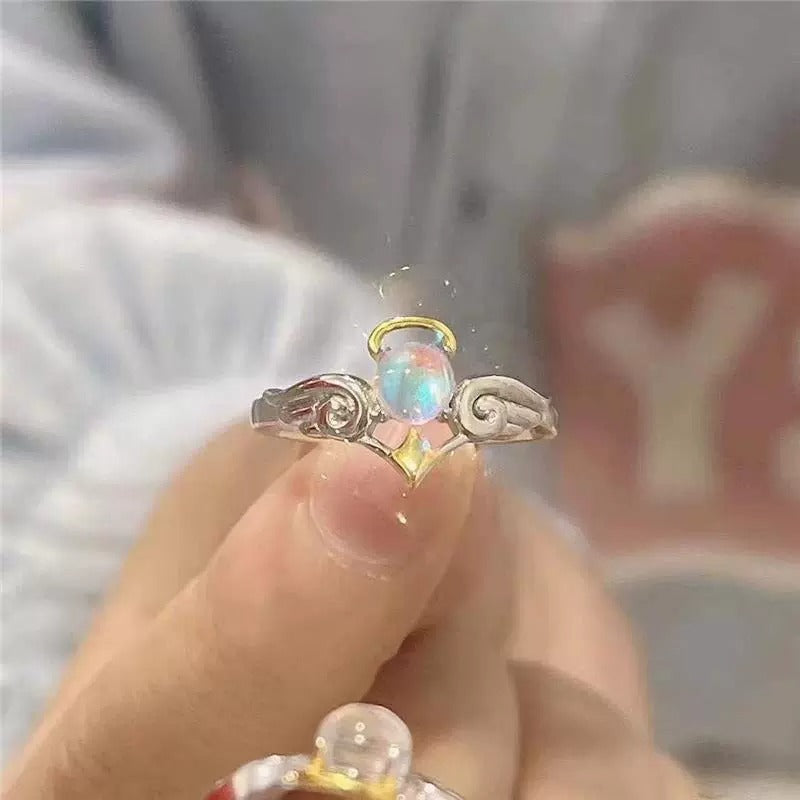 Angel Devil Couple Best Friend Rings, Cool Punk Style, Adjustable Size, Birthday Gift