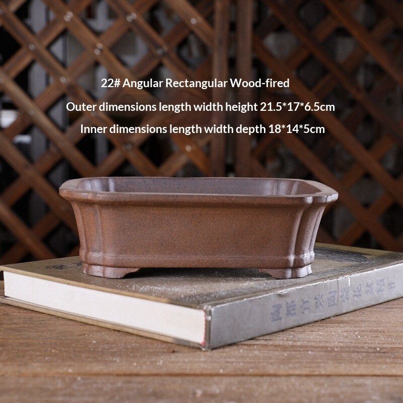 Wood-fired Landscape Pot Rectangular Or Square With Drum Nails Antique-style Chinese Purple Clay Flower Pot