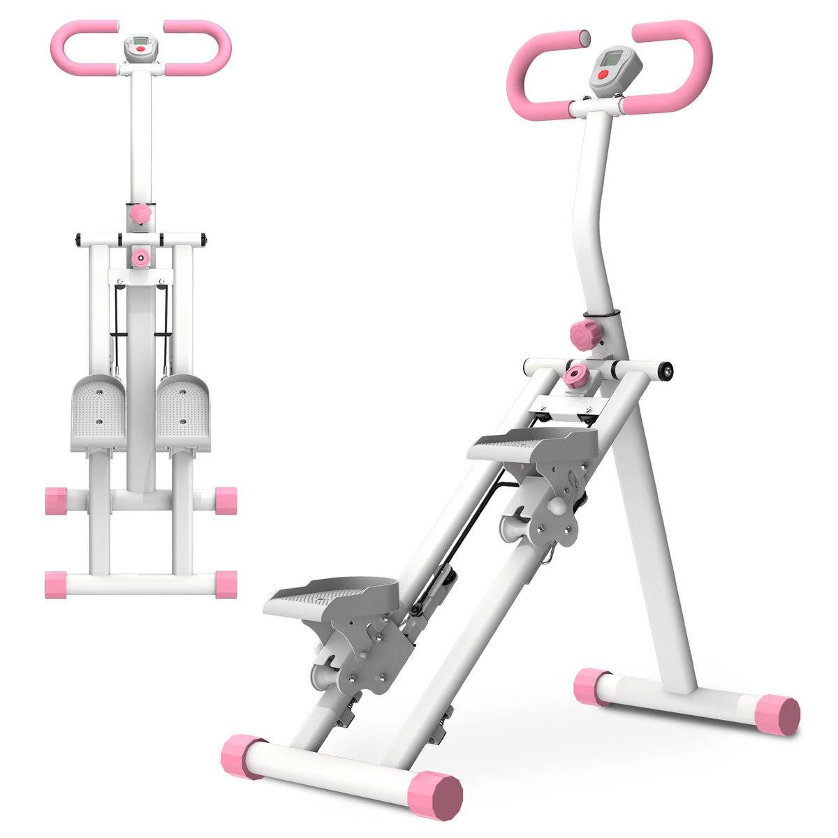 Stair Stepper For Home-Upgrade Vertical Climber Workout Machine For Full-Body Exercise Climber Fitness Equipment With Stable Frame Adjustable Handlebar-Pink