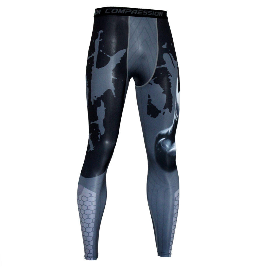 Sports Tights Men's Fitness Trousers Running Yoga Quick-drying Flower Compression Tights