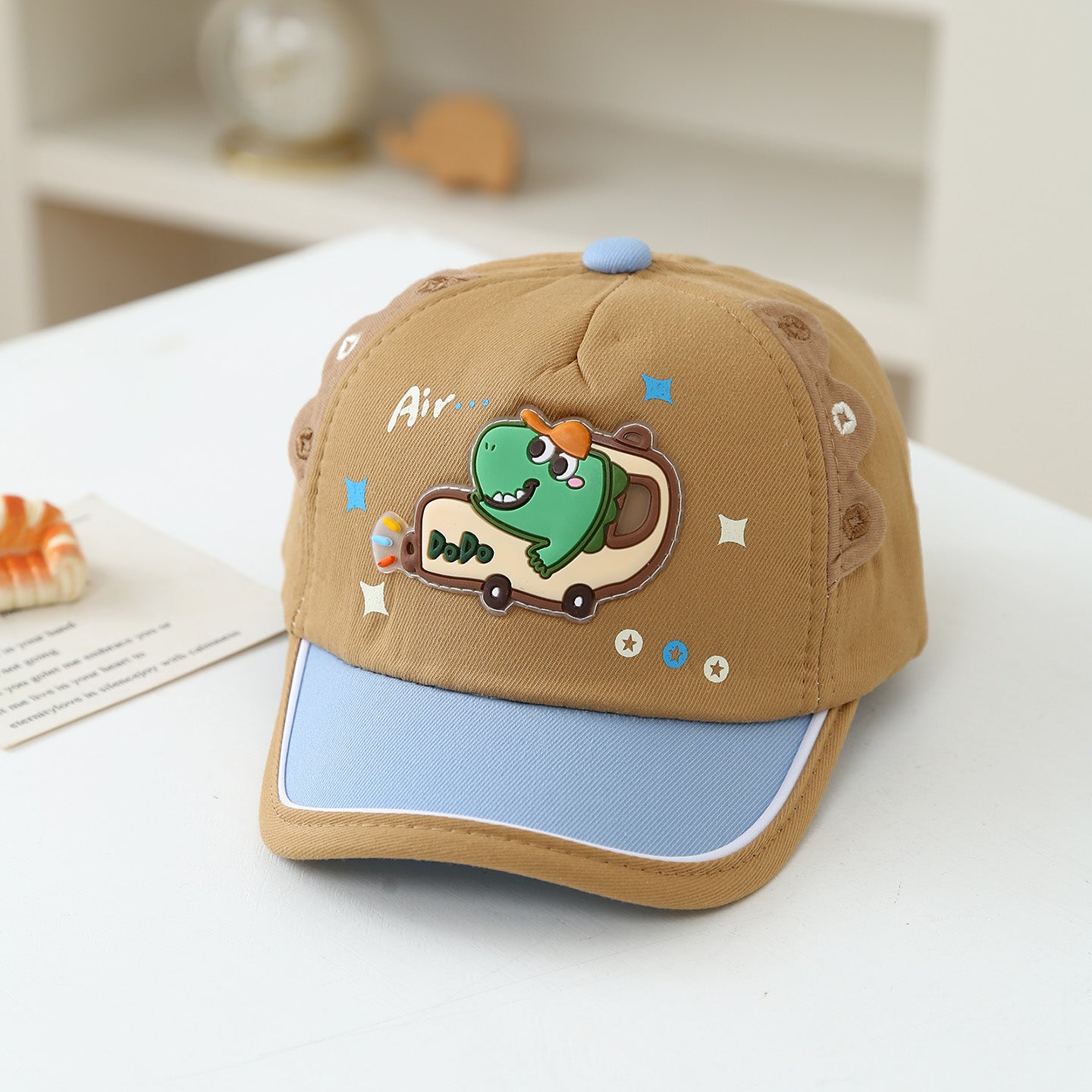 Korean-style Cartoon Car Dinosaur Baby Cute Style Baseball Cap With Soft Top, Fashionable Style Baby Hat For Outdoor Sun Protection And Shade