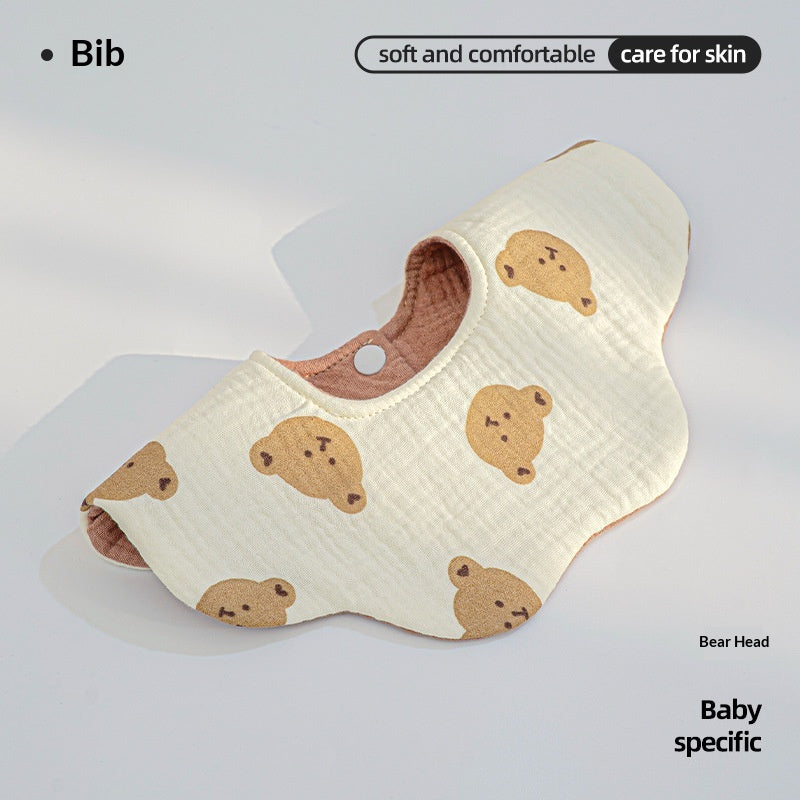 Cotton Highly Absorbent Leak-proof For Feeding Babies And Toddlers Petal-shaped Bib