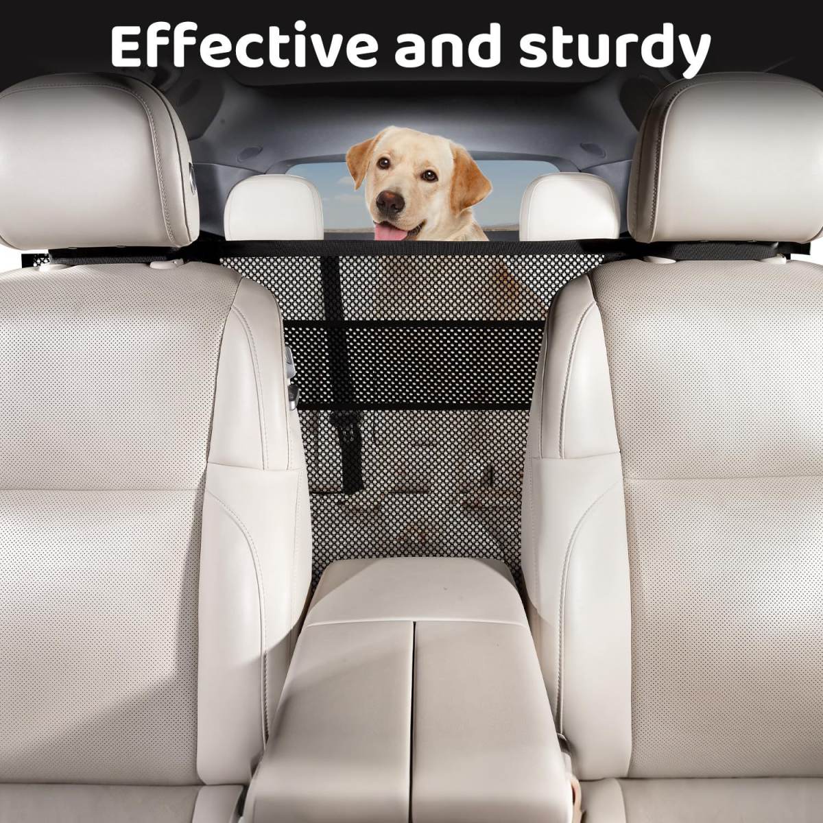 Dog Car Net Barrier, Dog Net For Car With Mesh Organizer For Car SUV Truck Universal Dog Car Barrier Fits,Scratch-Resistant Mesh With Storage Pocket, Keeps Pets Safe In Backseat