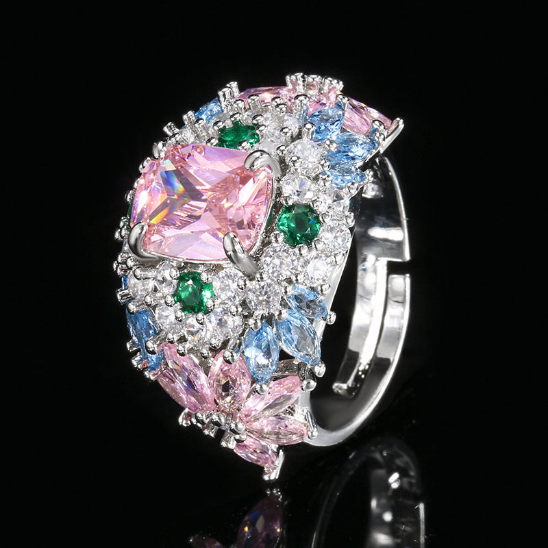 New Arrival Women Ring, Multi Tone Simulated Crystal Finger Jewelry, European American Style Light Luxury Versatile Fashion Accessories