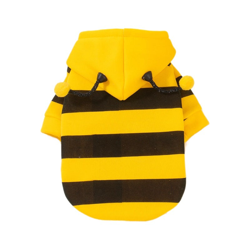 Cute Cat Bee Costume - Pet Halloween Apparel Bumble Bee Cosplay Clothes Antennae, Soft Warm Fleece Hoodie For Cats, Kittens, And Small Dogs, Perfect For Festival Party And Photo Shoot