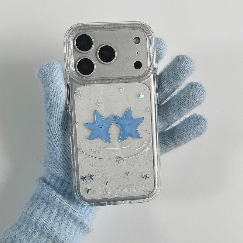 Korean-style Niche Fresh And Cute Blue Star Phone Case For Couples