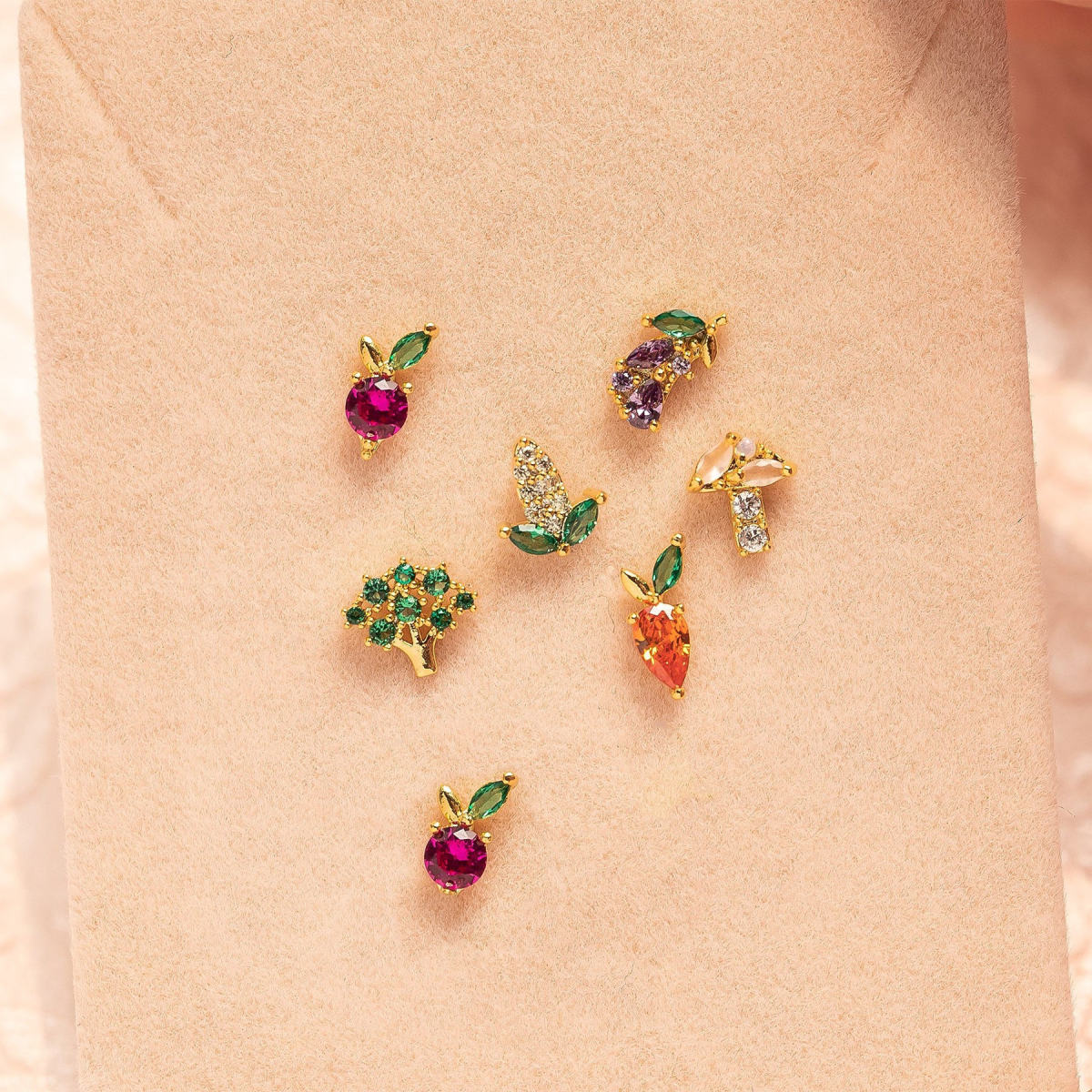 Oriental Pastoral Style Vegetable Ear Studs Creative Accessories