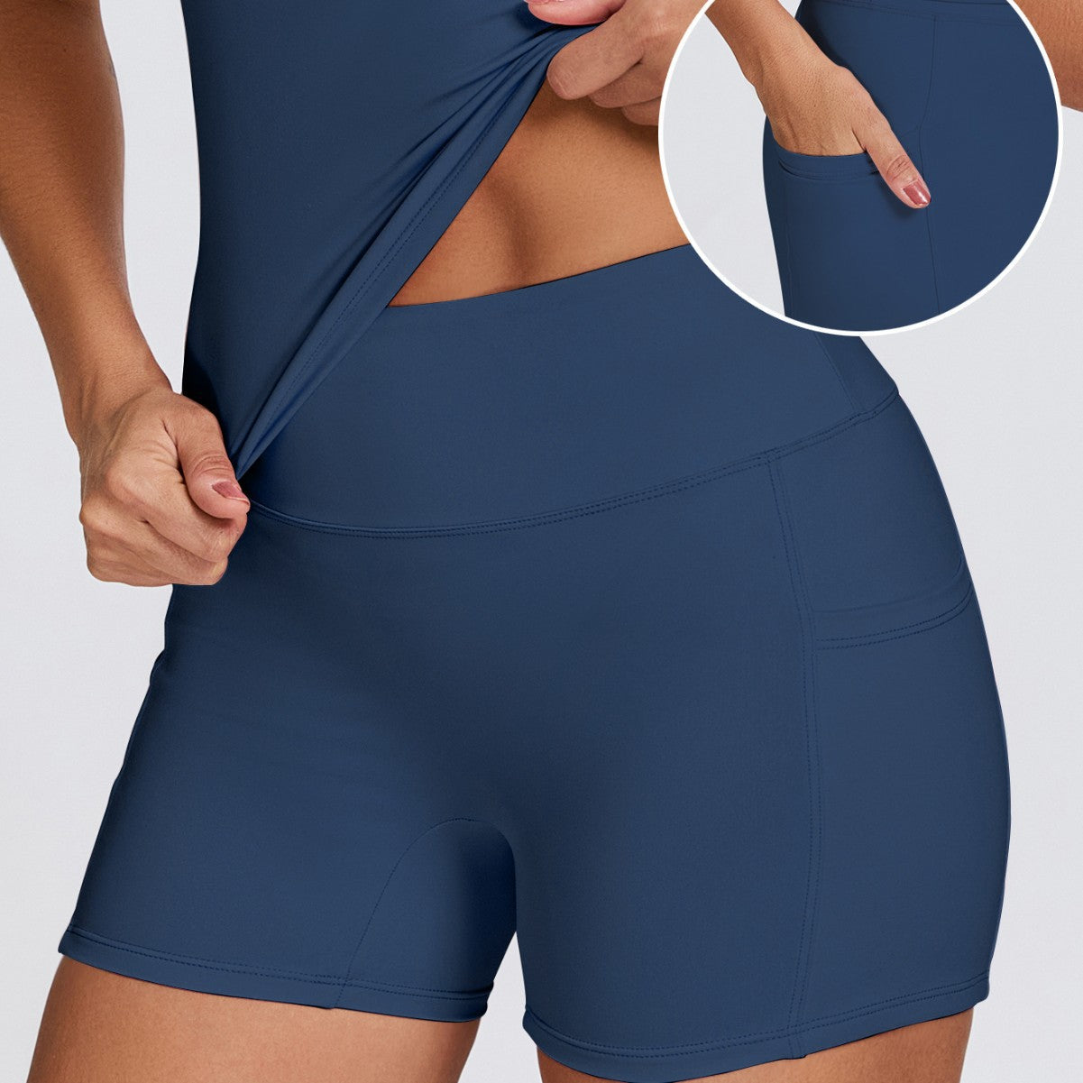 Womens Quick-Drying Yoga Outfit With Pockets Outdoor Running And Fitness Shorts