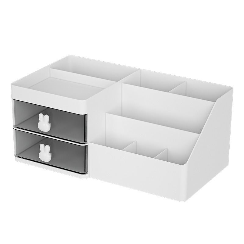 3-Color Drawer Makeup Organizer Cute Plastic Storage Box For Cosmetics, Jewelry & School Supplies Space-Saving Desktop Tray