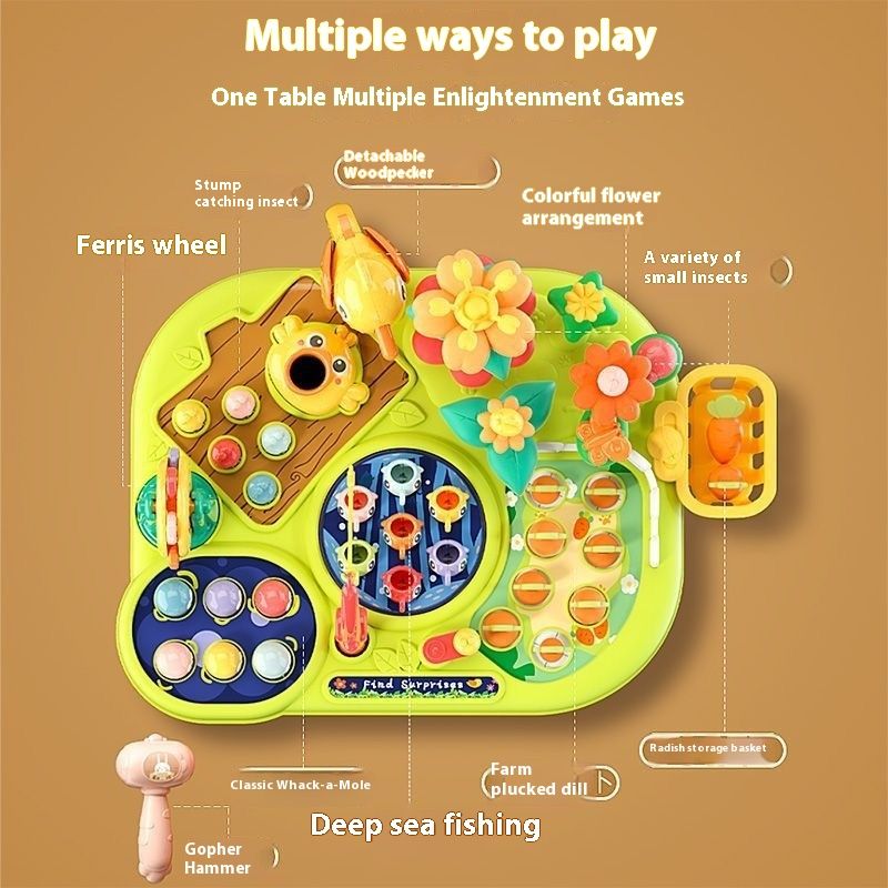 Baby's Building Blocks Multifunctional Early Education Study Table Baby Busy Toys Gaming Table