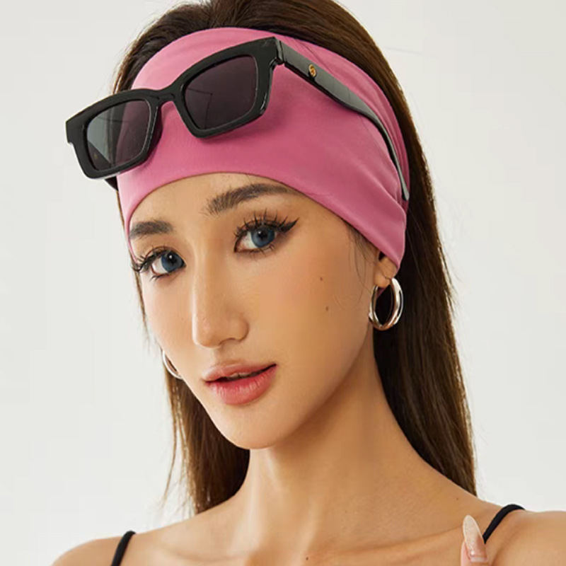 Sports Yoga Hair Band Fashion Sweat-absorbent Solid Color Headscarf Wide Brim