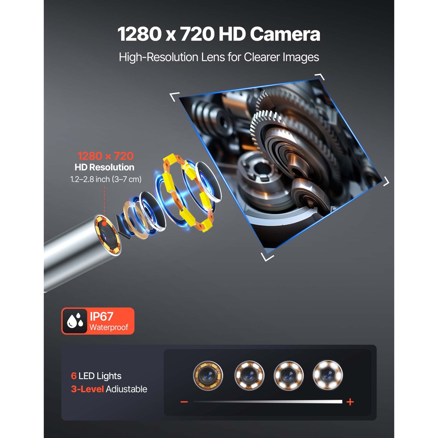 Articulating Borescope With 3.9mm Ultra Slim Lens, 4-Way 360 Articulated Endoscope With Light, 4.5 HD IPS Screen, 8X Zoom Inspection Camera For Auto, Tight Mechanical Equipment 4.9FT Cable
