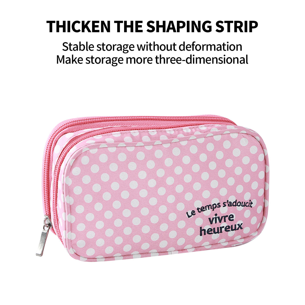 2 Layer Makeup Bag W Mirror Travel Cosmetic Bag Organizer Brush Slots Portable