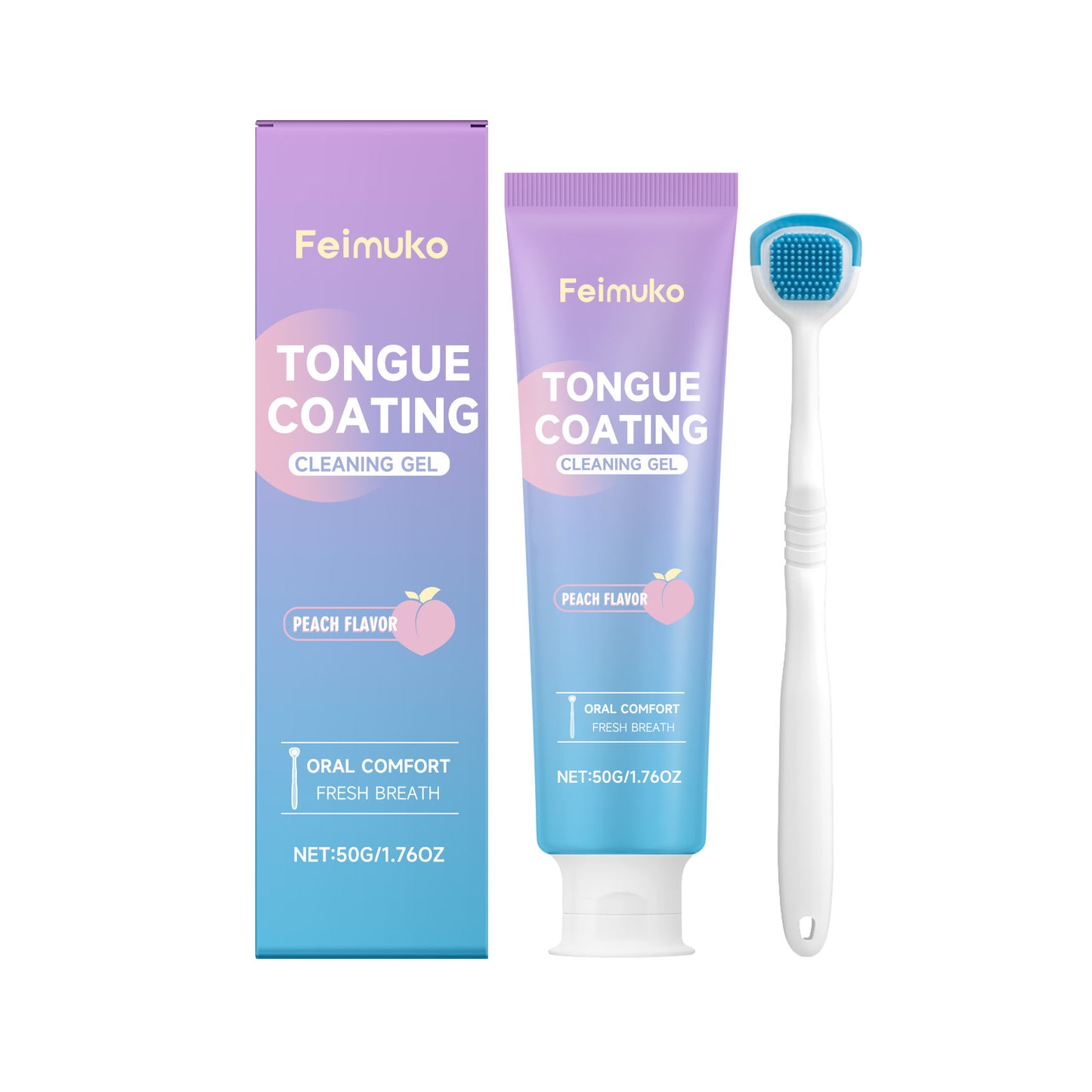 Clean Tongue Coating Gel Gentle Oral Tongue Coating Care Tongue Scraper