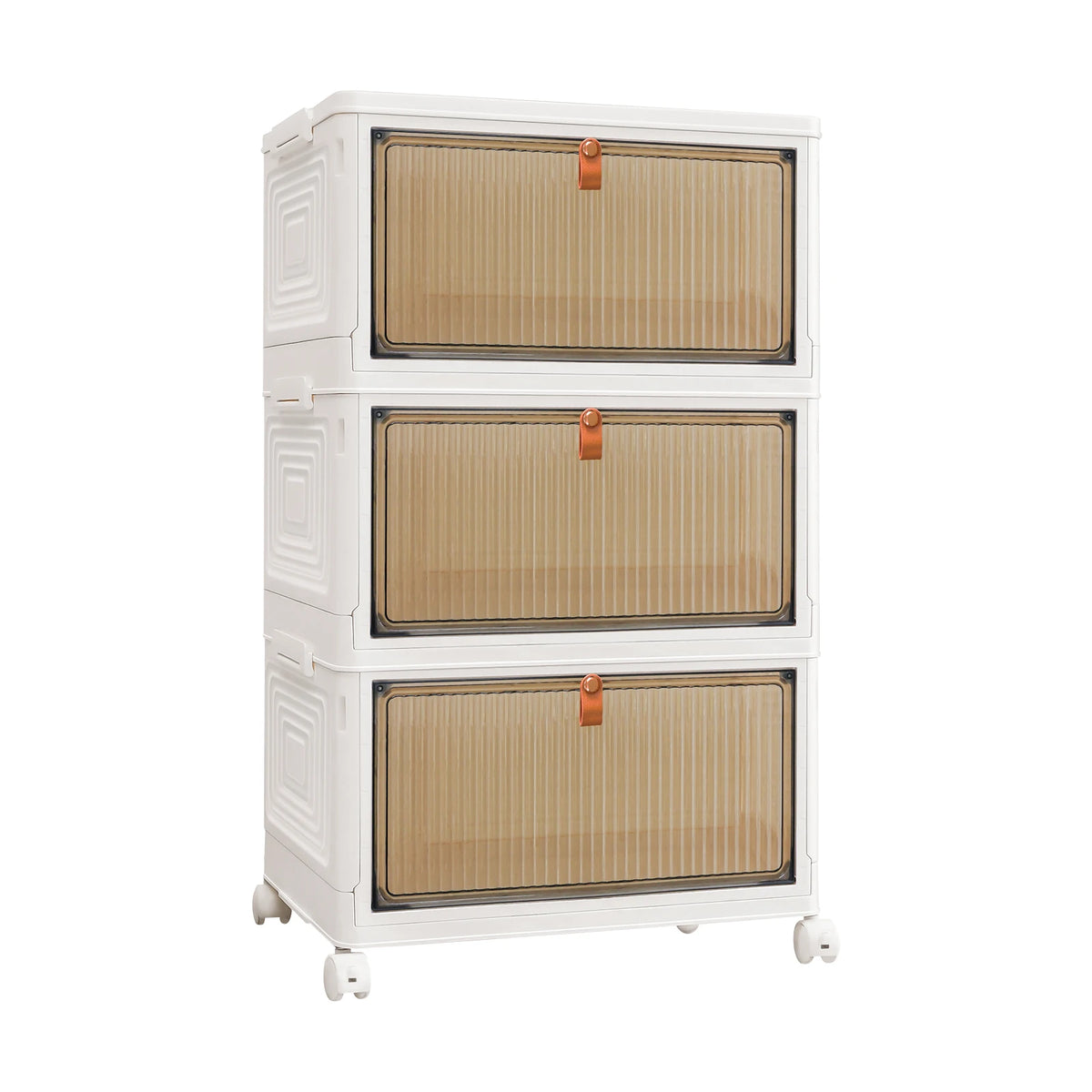 Stackable Storage Boxes With Lids,Sturdy PP Material, Foldable Plastic Storage Unit For Toys Office Supplies Clothes