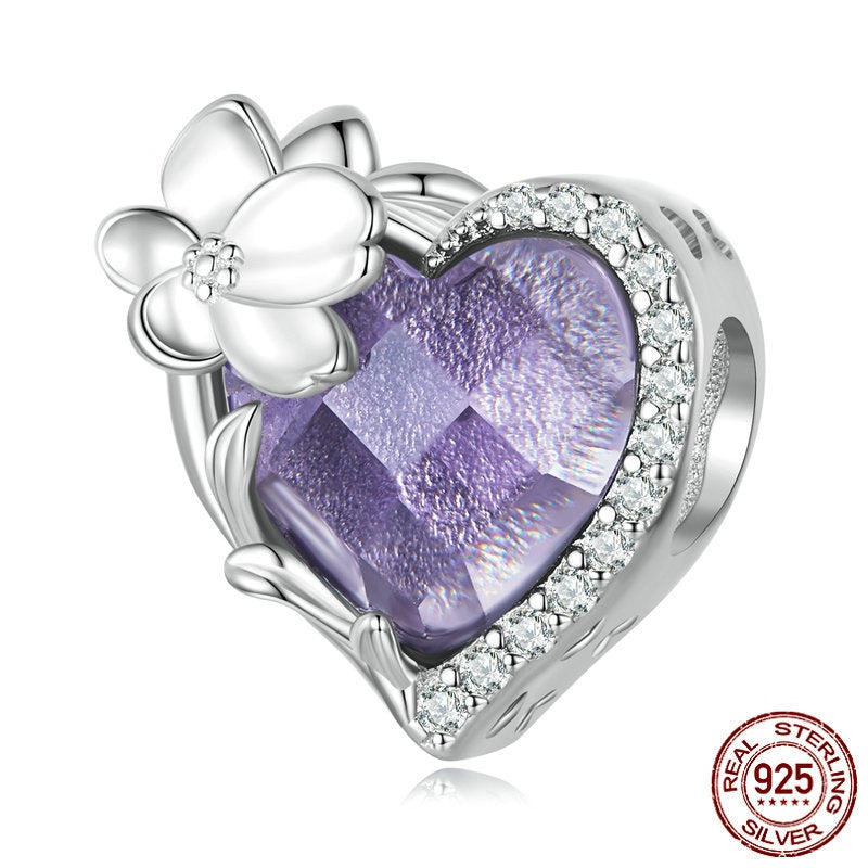 December Birthstone Bracelet Bead Heart Bead Accessories