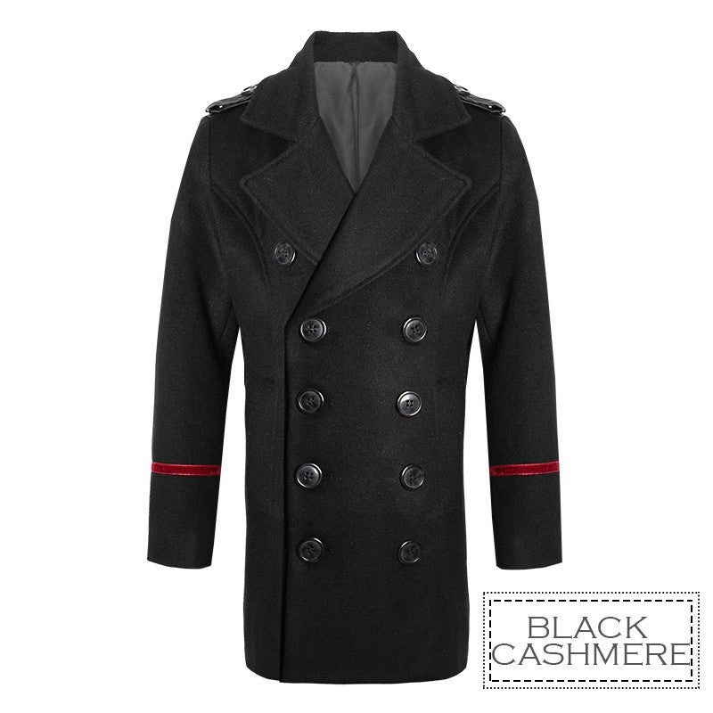 Boys Black Smart Casual Cashmere Coat Green Military Style Woolen Jacket 3-9Y