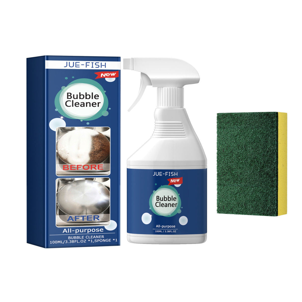 Jue-Fish Kitchen Grease Foam Cleaner For Range Hoods, Stovetops, Exhaust Pipes, Walls, And Kitchen Utensils