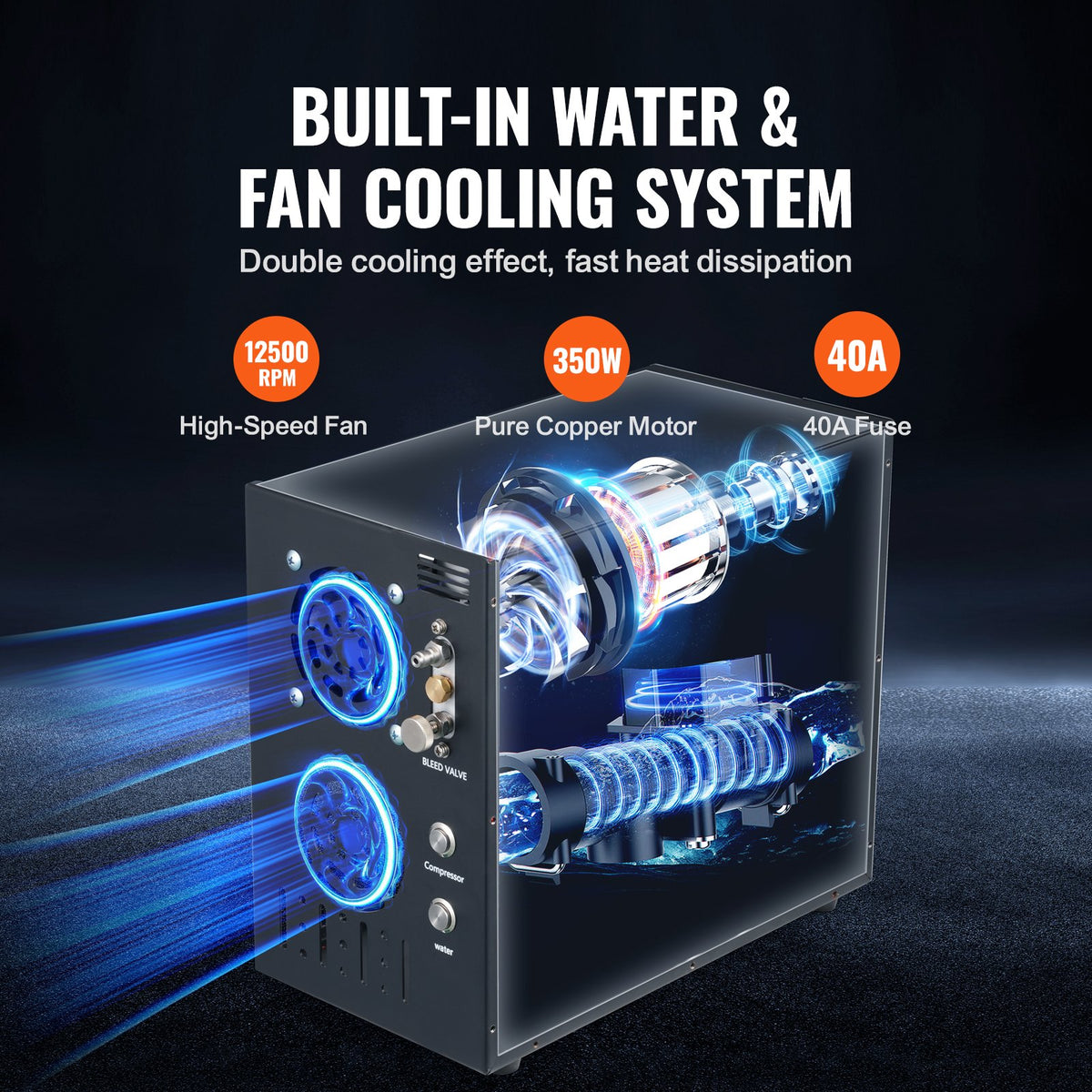 PCP Air Compressor, 4500PSI/30Mpa Portable PCP Airgun Compressor - Built-in Water And Fan Cooling System, Auto-Stop | DC12V/AC120V Paintball Tank Compressor For Air Rifle, Scuba Diving Bottle