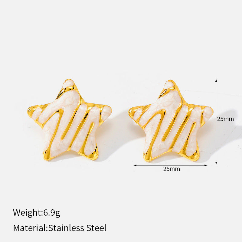 Five-pointed Star Fashion Light-luxury Oil-drop Geometric Stud Earrings