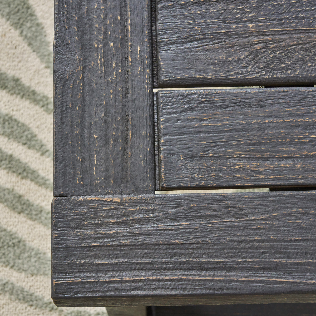 Outdoor Acacia Wood Dining Bench,Dark Grey