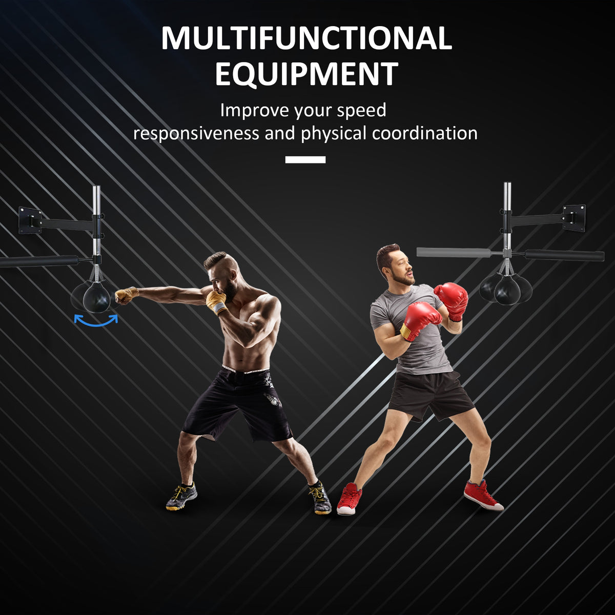 Lightweight Fast-Reflexes Speed Bag Boxing Punching Bag Wall Mount Height Adjustable, MMA, Martial Arts, And Boxing Equipment For Training At Home, Heavy-Duty, 9" H X 7" Dia.