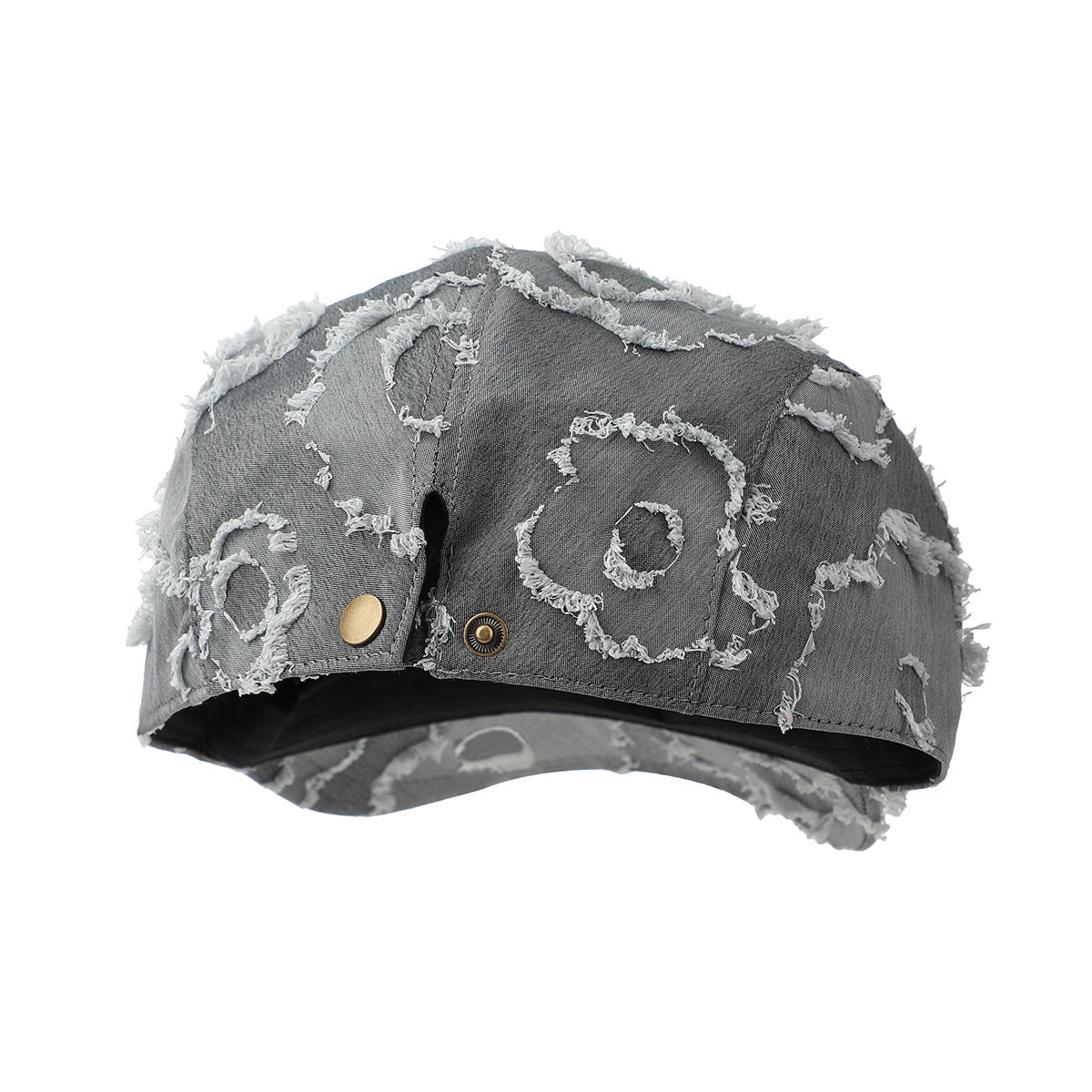 Fashion Distressed Fringed Flower Forward Hat, Vintage Brushed Flower Newsboy Hat, Street Versatile Casual Hat