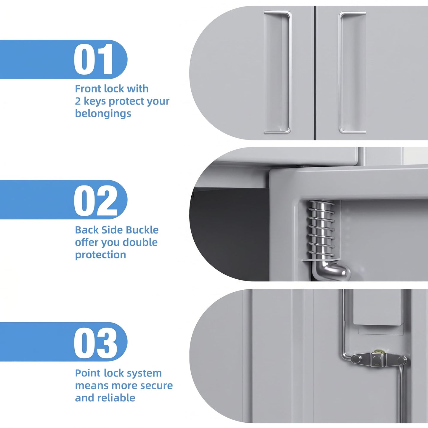 Metal Narrow Garage Storage Cabinet, Lockable Narrow Steel Storage Cabinet With 4 Adjustable Shelves For Garage, Office, Home, Assembly Required, Gray