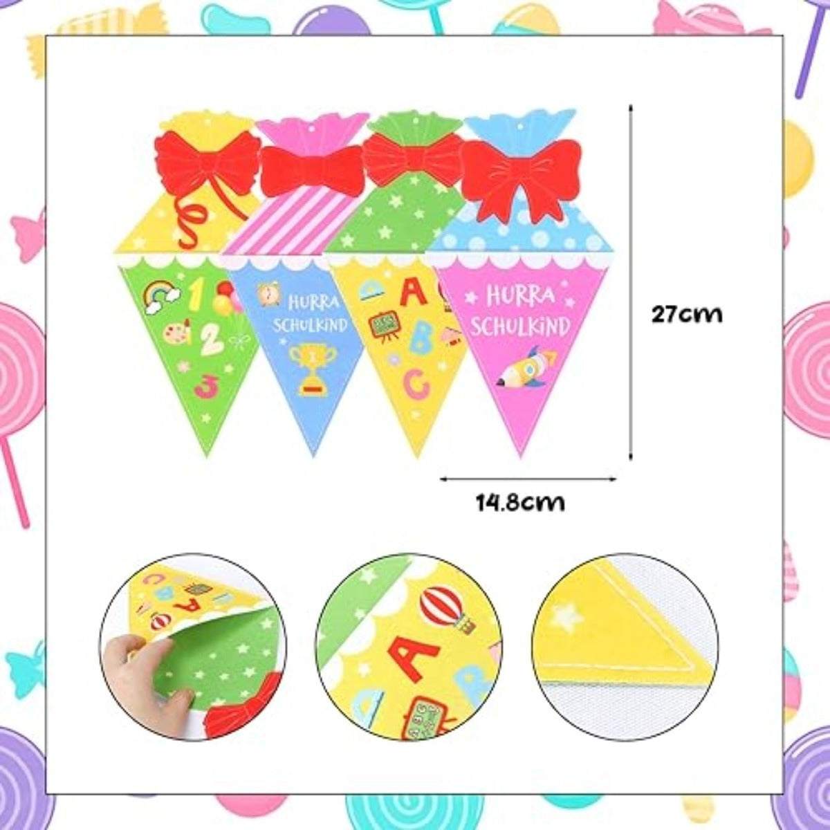 Back-to-School Gift Bag – 4 Designs (2 Of Each), Felt Bag For The First Day Of School – Party Supplies Set