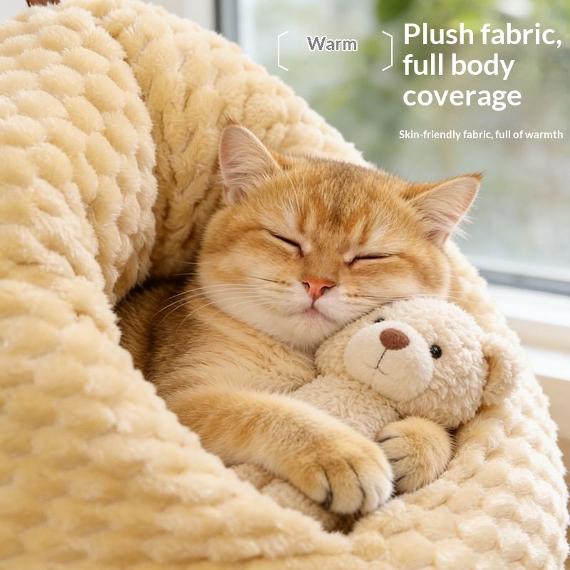 Creative Cartoon Thickened Warm Pet Bed For Winter