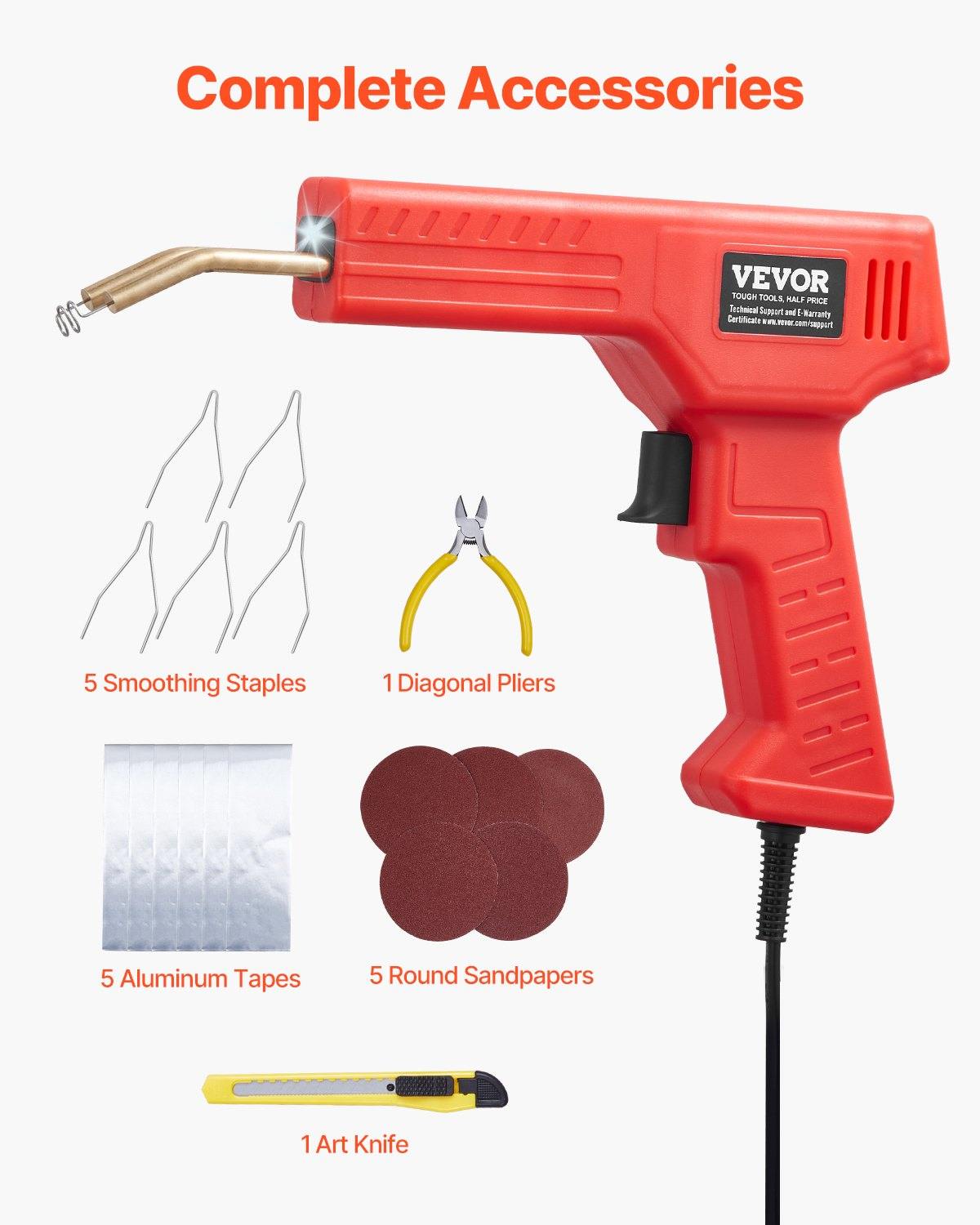 Plastic Welder, 100W Plastic Welding Gun With 800PCS Hot Staples, Professional Hot Staple Welding Gun, Plastic Car Bumper Repair Kit With LED Light For Kayak, Toys, Plastic Crack Repair
