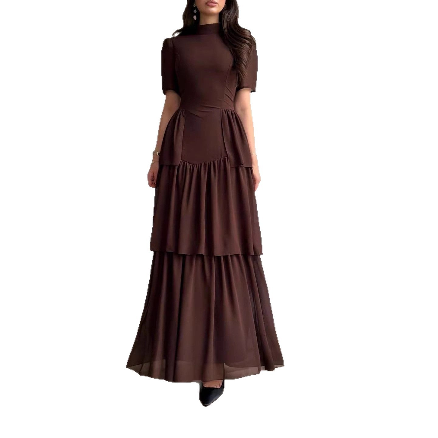 Womens Elegant Ruffled Fashion Casual Dress