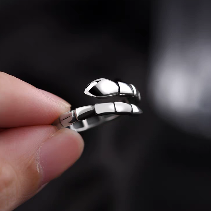 1pc 999 Sterling Silver Polished Snake Bone Open Ring, Minimalist & Edgy Style, Perfect For Daily, Dating & Gifting, Ideal Valentine's Gift