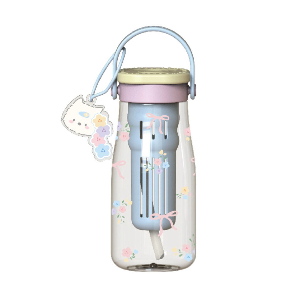 Cute Borosilicate Glass Cup With Tea-infuser Separation