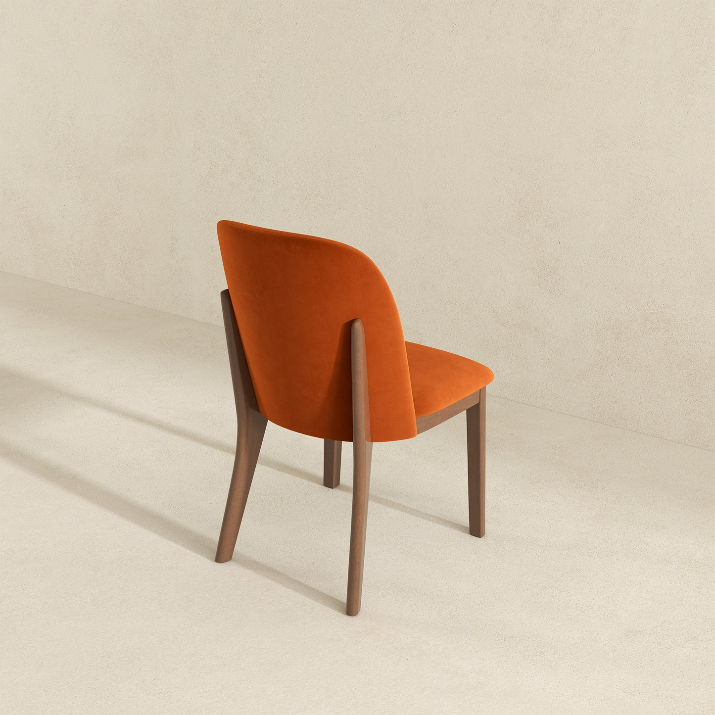 New Design Dining Kitchen Mid-Century Modern Chairs With Wood Legs Kaitlyn Burnt Orange Velvet Dining Chair Set Of 2 33