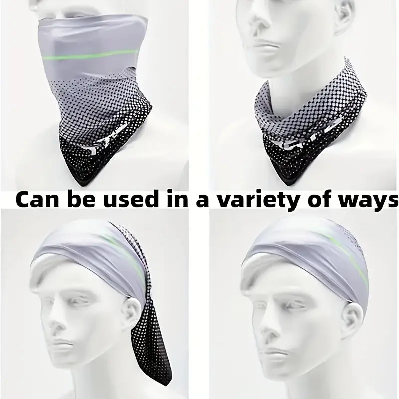 1 Set UV Resistant Ice Silk Cooling Sleeves And Face Mask Scarf