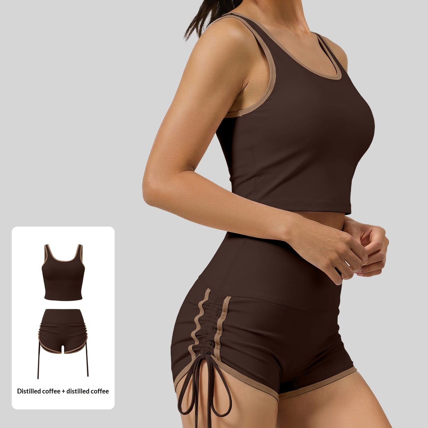New-style Sports Set With Built-in Padded Bra, High-support Fitness And Yoga Wear For Women