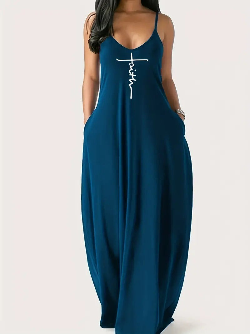 New Women's Sleeveless Cami Dress, Elegant Floral Print Fashion Dress